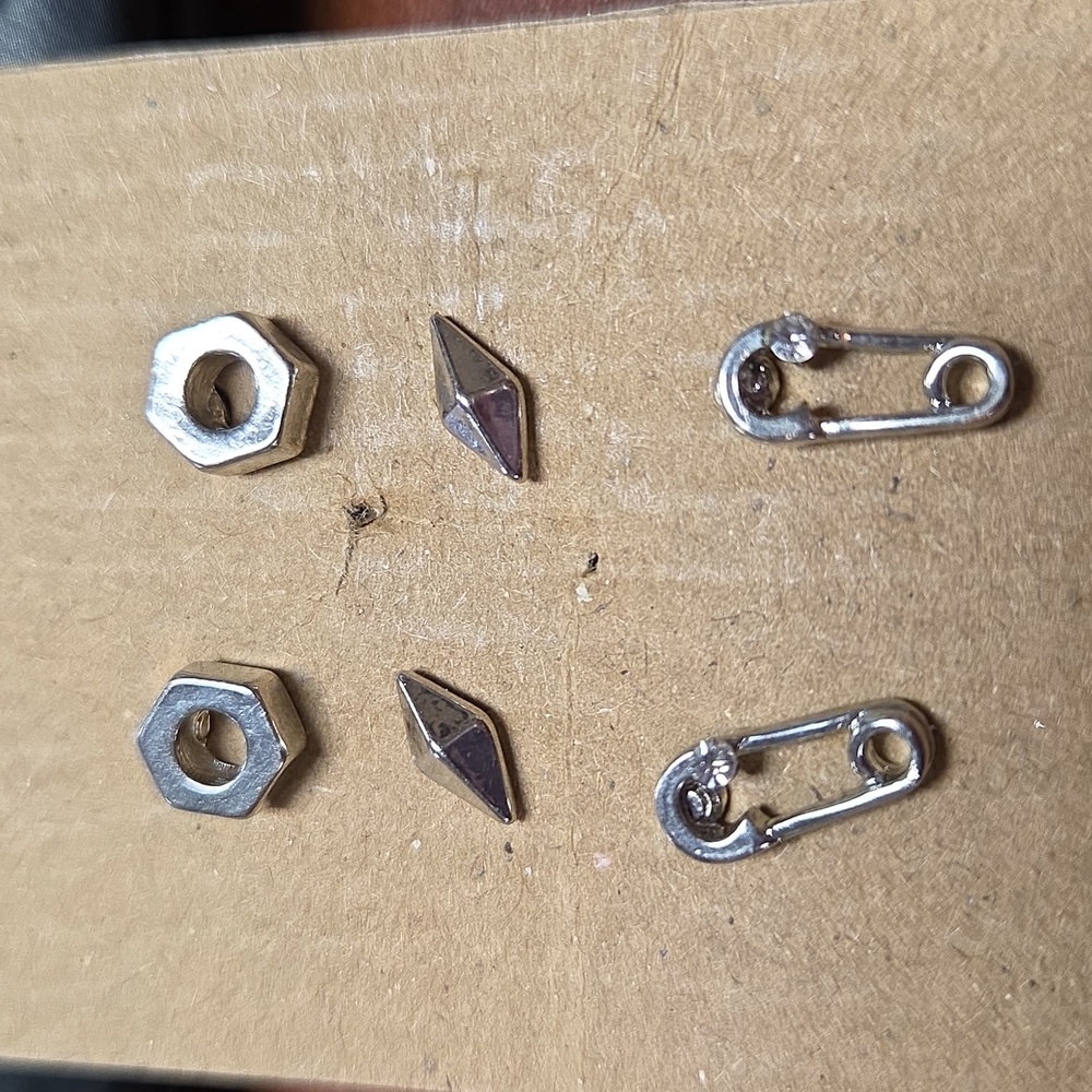 Earrings Set of 3. Pierced. 1867